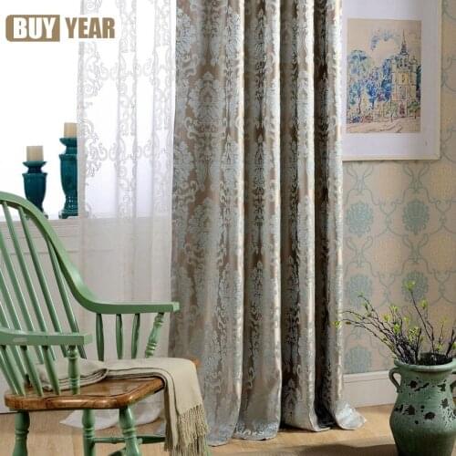 Light Luxury European-style Damascus High-end Curtains for Living Room Bedroom High-precision Jacquard Curtains Tulle Custom