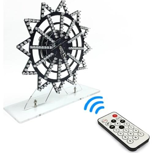 LED Colorful DIY Music Ferris Wheel Automatic Rotating Ferris Wheel Kit Electronic Components Infrared Remote Ferris Wheel Y