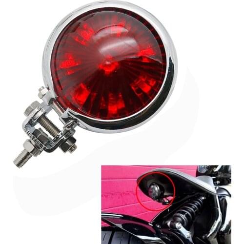 Universal Motorcycle Smoked Black Red Lens 12V LED Adjustable Cafe Racer Stop Tail Light Motorbike Brake Rear Lamp Taillight