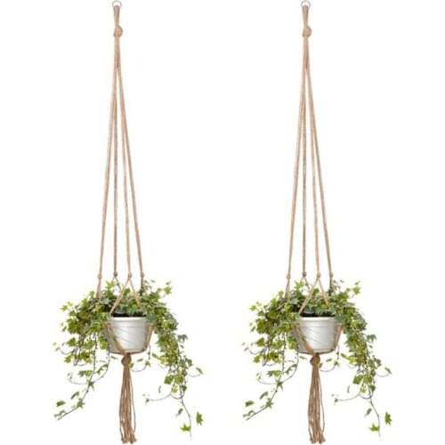 Plant Hanger Indoor Outdoor Hanging Planter Basket Flower Pot Holder Hemp Rope Home Decoration Accessories(Pot NOT Included)