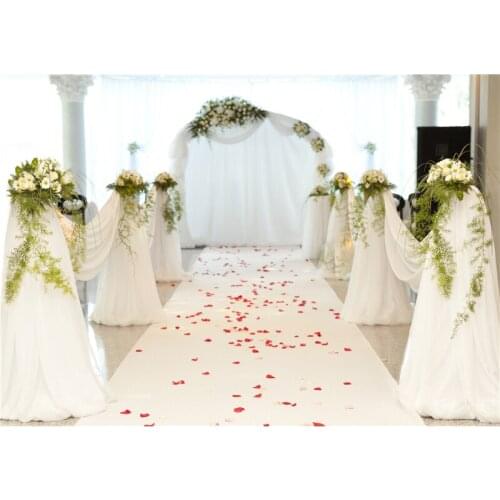 VinylBDS Wdding Stage Photographic Background White Wedding Rose Petals Customize Backdrops Newborn Princess Background 7x5ft