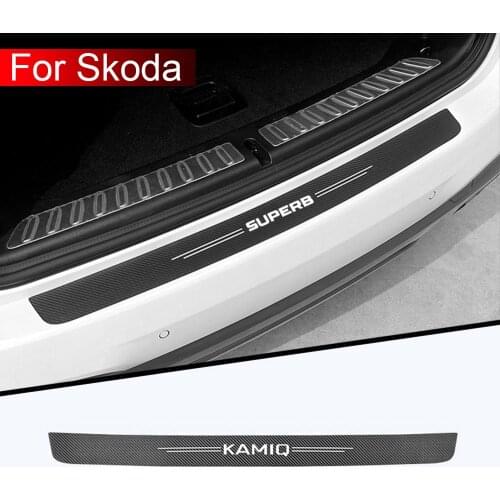 Car trunk protection carbon fiber sticker For skoda octavia FABIA KAMIQ KAROQ RAPID SCALA SUPERB a7 a5 2 3