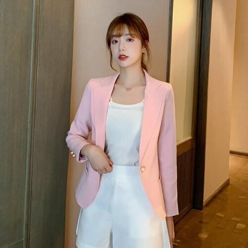 Women 2021 Fashion Office Wear Basic Blazers Coat Vintage Solid Color Long Sleeve Pockets Female Outerwear Chic Tops X1645RX