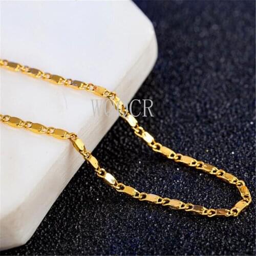 5PC Womens High Jewelry 1.9MM 18 K Gold Filled Smooth Chain Necklace Charm Gold Necklace 16" 18" 20" 22" 24" 26" 28" 30" Inches