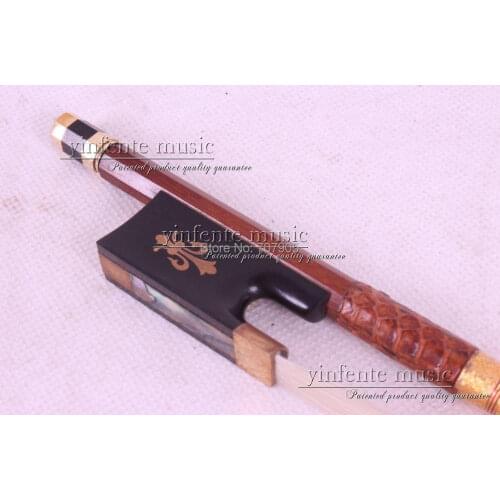 1 pcs Brazilwood Violin Bow 4/4 Straight Pretty inlay Color #R 26