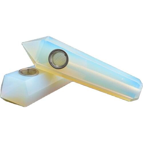 1pcs Opal Pipe Hand Polished Crystal Smoking Pipe Home Decoration Healing Stone Christmas Gift