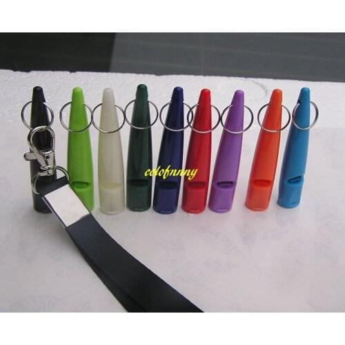 100pcs/lot FAST shipping Newest 8cm size Dog whistle Pet Training Plastic Whistle with lanyard rope