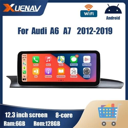 12.3 inch Android DVD player for Audi A6 A7 2012-2019 Car Multimedia DVD Stereo Radio GPS Navigation Carplay 128G