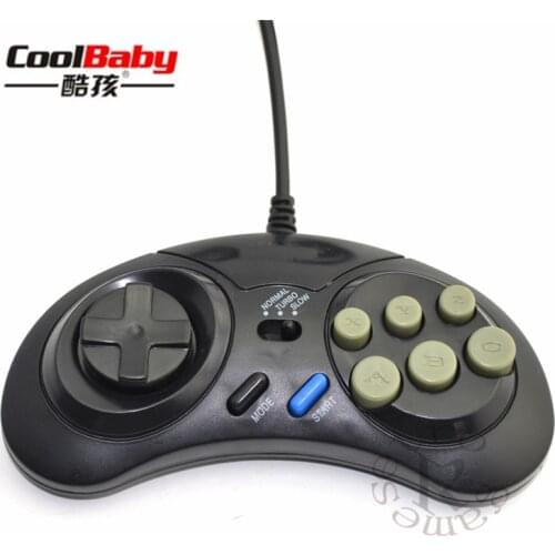 16 bit Classic Wired Game Controller for SEGA Genesis 6 Button Gamepad for SEGA Mega Drive Mode Fast Slow