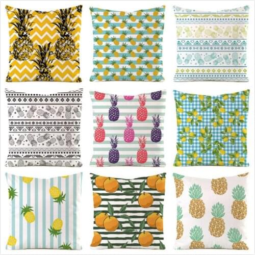 45cm*45cm **Pineapple** Inimitated Silk Fabric Throw Pillow Covers Couch Cushion Cover Home Decorative Pillows Pillow Case