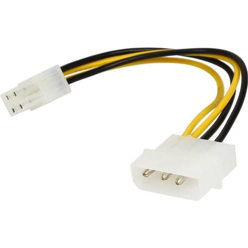 6 inches PC Computer Power Supply PSU EPS ATX/12V 4 pin IDE Molex to Motherboard 4-Pin P4 CPU Power Adapter Converter Cord Cable