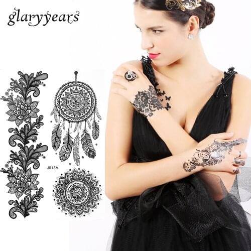 800 Styles Beauty Body Art Temporary Tattoos Black White Gold Flash Metallic Tattoo Arm Sticker Henna Women Jewelry Waterproof