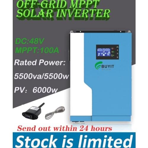 5500W 48VDC 100A MPPT Hybrid inversor inverter Rated power 5.5KVA/5KW WITH WIFI Off Grid PV 120-500vdc 6000W w/o battery work