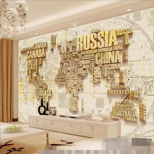 Beibehang Custom Photo Wallpaper Mural Retro World Map TV Background Wall Murals papel de parede wallpaper for walls 3 d