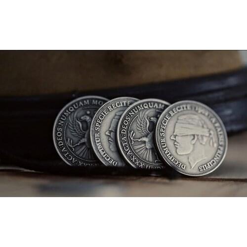 Free Shipping! 2pcs/Lot 1902 Antique Silver Finish Coins - Tricks,Coin,Stage,Close Up Magic Props,Accessories,Comedy,Toys