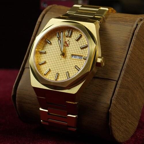 Mens Mechanical Watch Top Luxury Brand Military Sports Watches Men 41mm Gold Stainless Steel Luminous Waterproof Wristwatches