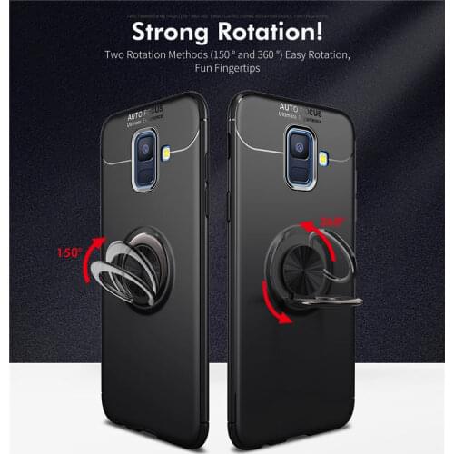 For Samsung A 6 2018 A600F Case Car Holder Stand Magnetic Bracket Finger Ring Silicone TPU Cover For Samsung Galaxy A6 SM-A600