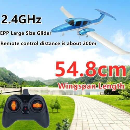 EPP Large Size RC Plane DIY Fixed Wing 54.8cm 2.4G 200m Shockproof With LED Light Electric Radio Remote Control Glider Kids Toy