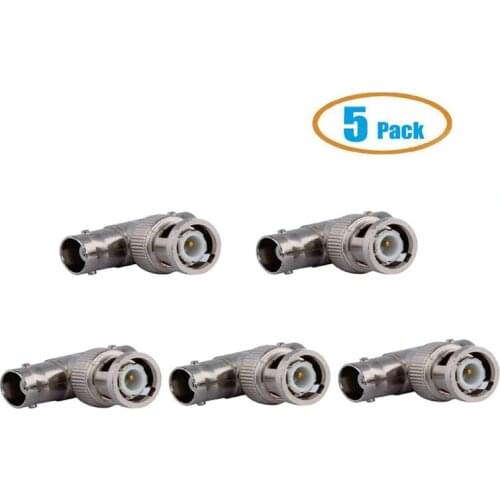 ESCAM 5pcs/lot BNC Male Plug to 2 BNC Female Jacks Straight Convert Connector T Adapter BNC Connector 3 Way Splitter