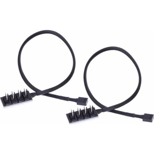 1 Female To 4 Male 4-Port Socket Power Cable For 4-Pin PWM Connector Cooling Fan