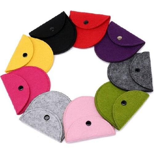 6 Colors 11*10cm Change Purses New Fashion Hasp Felt Fabric Mini Wallets Female Coin Purse Cute Pouch Bags For Girls Boys Gifts