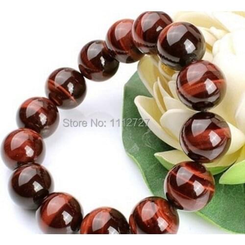 Accessory Crafts Diy Ornaments Stones 10mm Red Tigers Eye Round Bracelet Fashion Jewelry Making Beads Making Wholesale Fitting