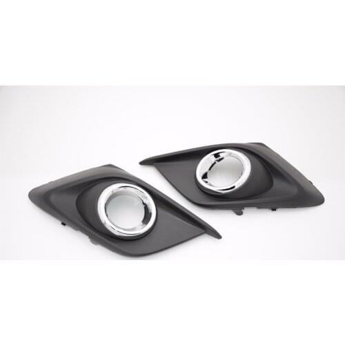 1Pair Chrome Front Fog Light Lamp Covers Trim Bezel With Nickel Ring With Hole For Mazda 3 Axela 2014