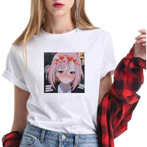 Summer Women Tshirt Cartoon T-Shirt Harajuku Aesthetic Korean Style Girls Love Oversize Casual Dropshipping Vintage Kawaii Tops