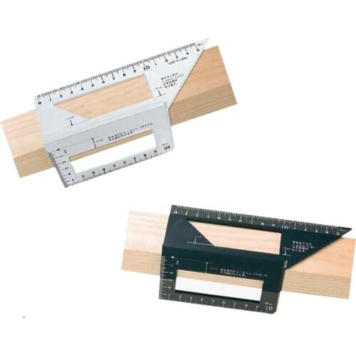 Japanese Aluminum Alloy 45 Degrees 90 Degrees Woodworking Multifunctional Square gauge Angle Protractor Over the ruler
