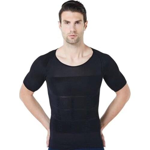 Men Bodysuit Slimming Tummy Shaper Belly Underwear Shapewear Waist Girdle Vest Shirt plus size tops