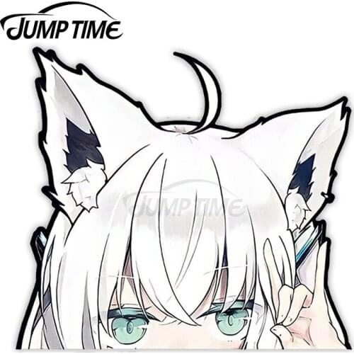 Jump Time 13cm x7.8cm Car Sticker Anime Avatar Peeker Decals Personality Camper Bumper Waterproof Vinyl Car Accessories