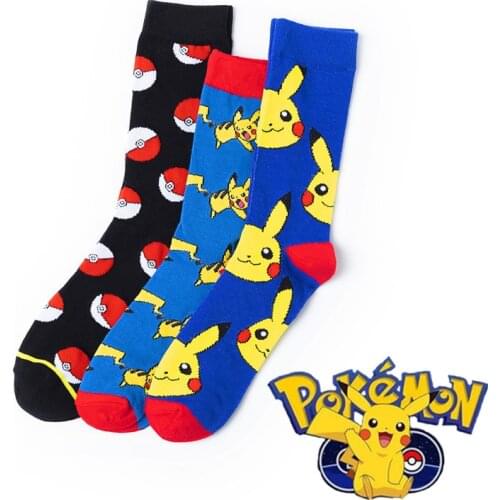 Pokemon Black Socks Pokemon Go Man Sporter Breathable Sweat-absorbent Socks Deodorant Invisible Casual Outdoor Soccer Socks