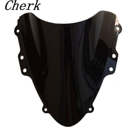 Black Motorcycle ABS Windshield Fairing Windscreen Double Bubble Screen For Suzuki GSXR GSX-R 600/750 2004-2005 K4