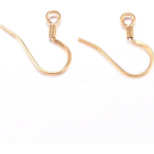 PandaHall 20pcs 14x17x2mm 304 Stainless Steel Metal Jewelry Findings Accessories DIY Earring Hooks