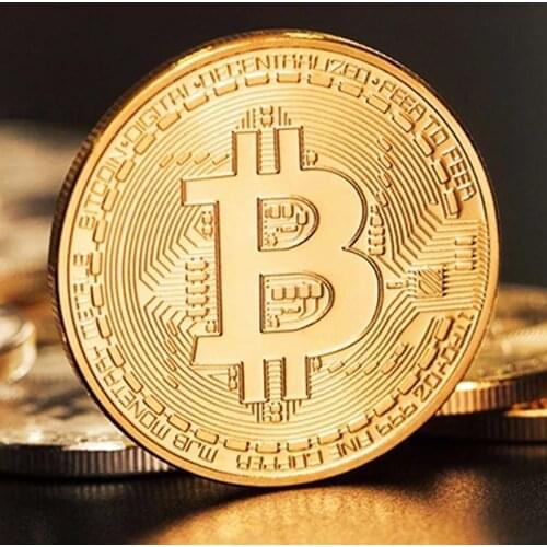 Gold Plated Bitcoin Coin Art Souvenir Great Gift Collectible Physical Metal Coin Crypto Commemorative Coin