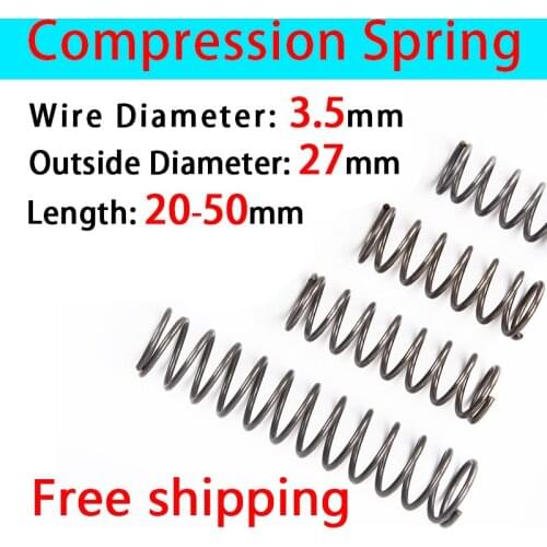 Cash Sale Return Spring Pressure Spring Compressed Spring Line Diameter 3.5mm, External Diameter 27mm, Length 20mm-50mm