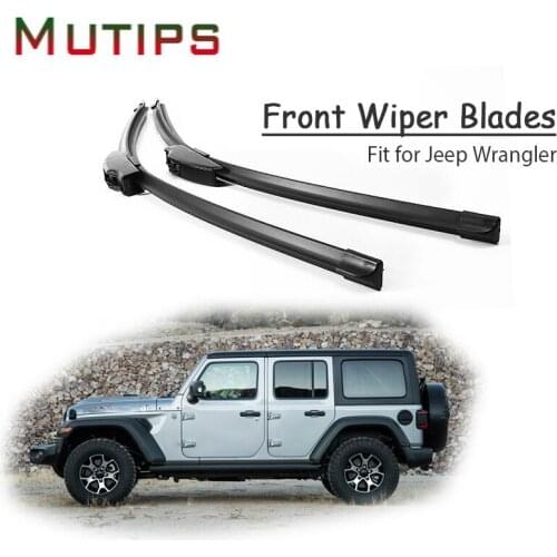 1Set Rubber Car Front Wiper Blade Kit For Jeep Wrangler JR 2015 -2007 Original Replace Insert Strip Decoration Auto Accessories