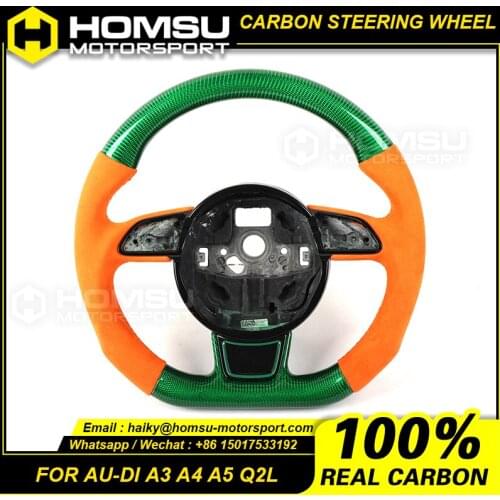 Custom alcantar carbon fiber steering wheel For audi 2013-2016 A3 A4 A5 Q2L racing wheel convertible