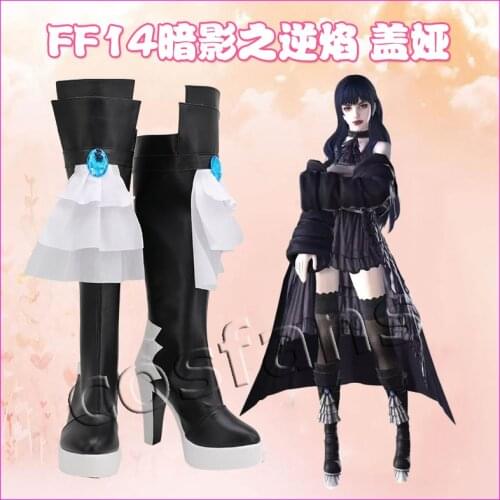 Game Final Fantasy 14 Gaia Cosplay Boots High Heel Shoes Custom Made for Unisex Halloween Party Shoes Custom Made Free Ship