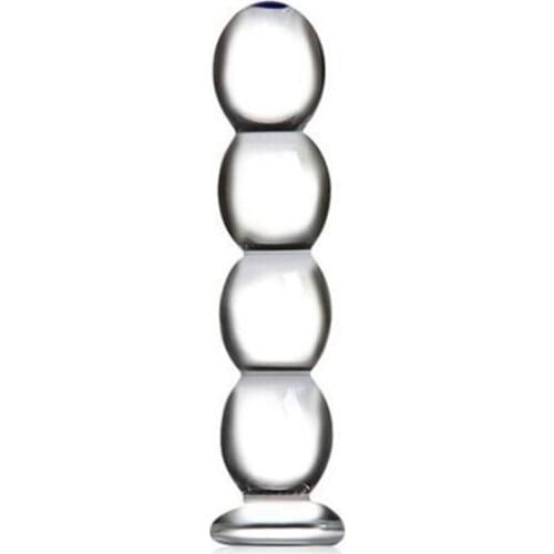 Glass Anal Beads Crystal Dildo Dong Penis Pyrex Anal Toys Butt Plug Anus Beads Female Masturbation Unisex Sex Toy for Men Couple
