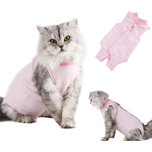 Cute Pet Cat Recovery Weaning Soft Suit Breathable Elastic Sweatshirt Cat Sweater Pets Clothing Outfit Wound Protection Clothes