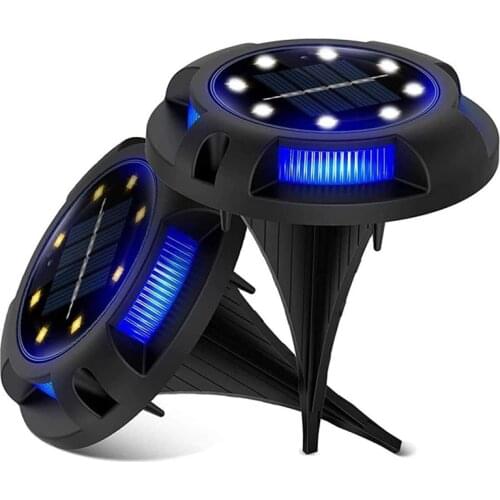 Outdoor 12 LED Solar Disk Deck Light Solar Ground Lights Waterproof Solar Garden Pathway Lights For Garden Yard Walkway Pool
