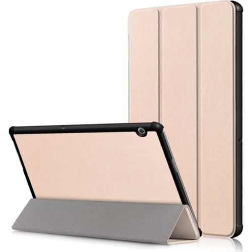 Solid Color case For Huawei MediaPad T5 10 AGS2-W09/L09/L03/W19 Honor Pad 5 10.1" Folding Stand Smart PU leather Cover