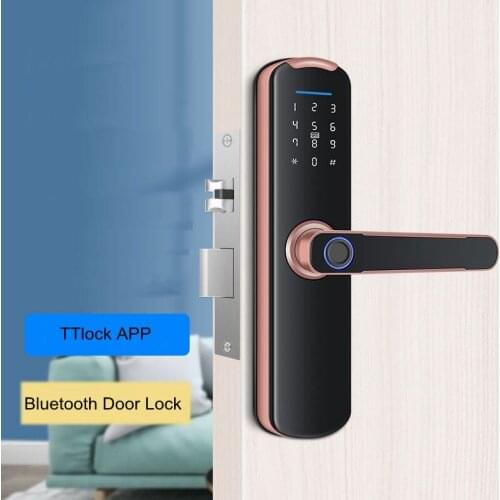 TTLock Waterproof Bluetooth Fingerprint Smart Door Lock Electronic Intelligent Biometric Code Password IC Card Key Door Lock