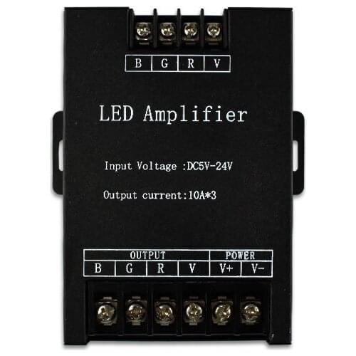 DC5-24V Iron Shell High Power LED PWM Controller Signal Repeater Extender 360W 10A RGB Strips RGB amplifier