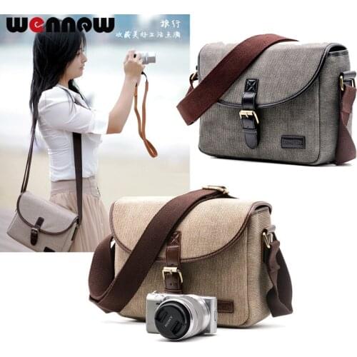 Wennew Retro DSLR SLR Camera Bag Photo Case Backpack for Canon EOS 70D 77D 80D 4000D 2000D 800D 760D 750D 700D 650D 600D Canvas