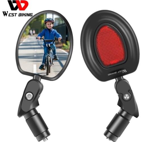 WEST BIKING Bike Rearview Mirror 360 Rotation Adjustable Wide Angle Cycling Rear View Road MTB Bike Bicycle Handlebar Mirrors