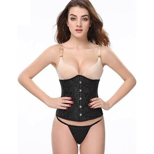 Waist Trainer Body Shaper Belts for Women 14 Elastic Bones Underbust Corset Floral Plus Size Elastic Bustier Solid Black White