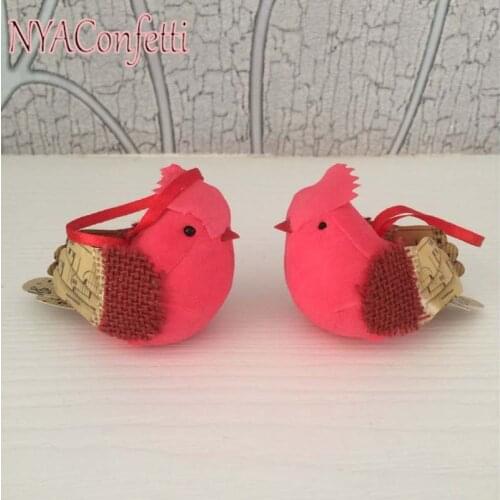 NYAC,10*5*4CM,10PCS Hanging Ornaments Fake Birds,Foam Paper Artificial Small Red Bird With Hanging Rope,Wedding Decorations,Home