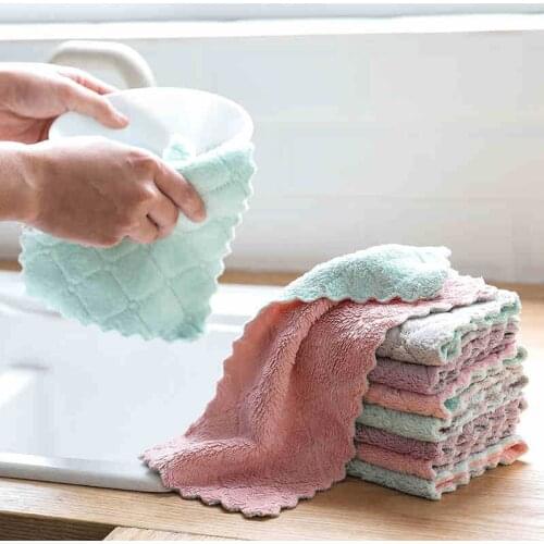 10pcs Super Absorbent Microfiber Kitchen Dish Cloth High-efficiency Tableware Household Cleaning Towel Kitchen Tools Gadgets